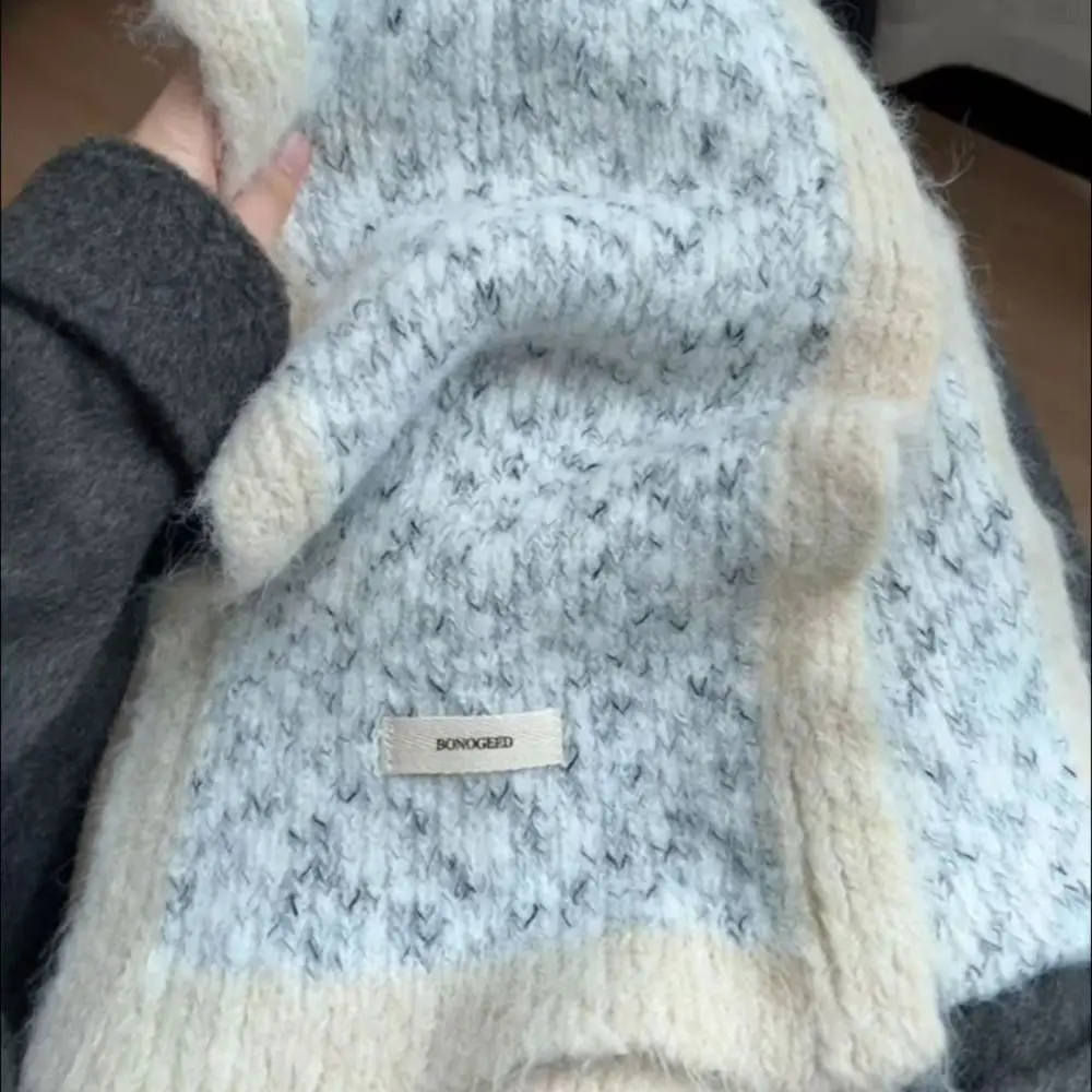 الموضة العصرية الصوف وشاح محبوك تنوعا الكورية الخريف الشتاء وشاح دافئ رشاقته الراقية الحرارية شال التفاف للنساء #5