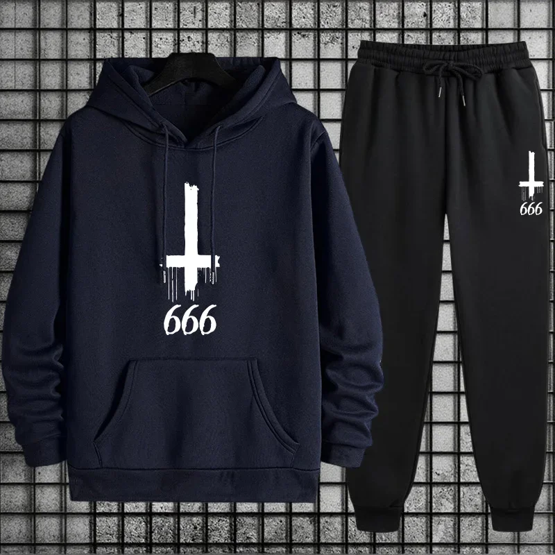 2025 جديد وصول ملابس رياضية رجالية مقنعين البلوز و بنطال رياضي خريف شتاء يوميا ملابس رياضية غير رسمية بدلة عدو موضة الزي #4