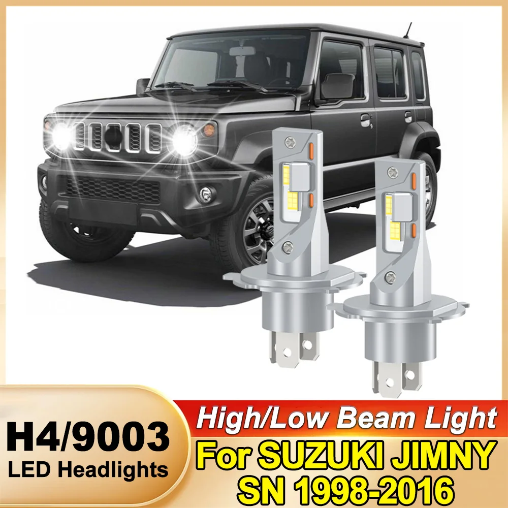 

H4 9003 LED Headlight Bulbs High Low Beam Kit 6000K White Long Distance Vision Safe Trip For SUZUKI JIMNY SN 1998-2016 2015 2014
