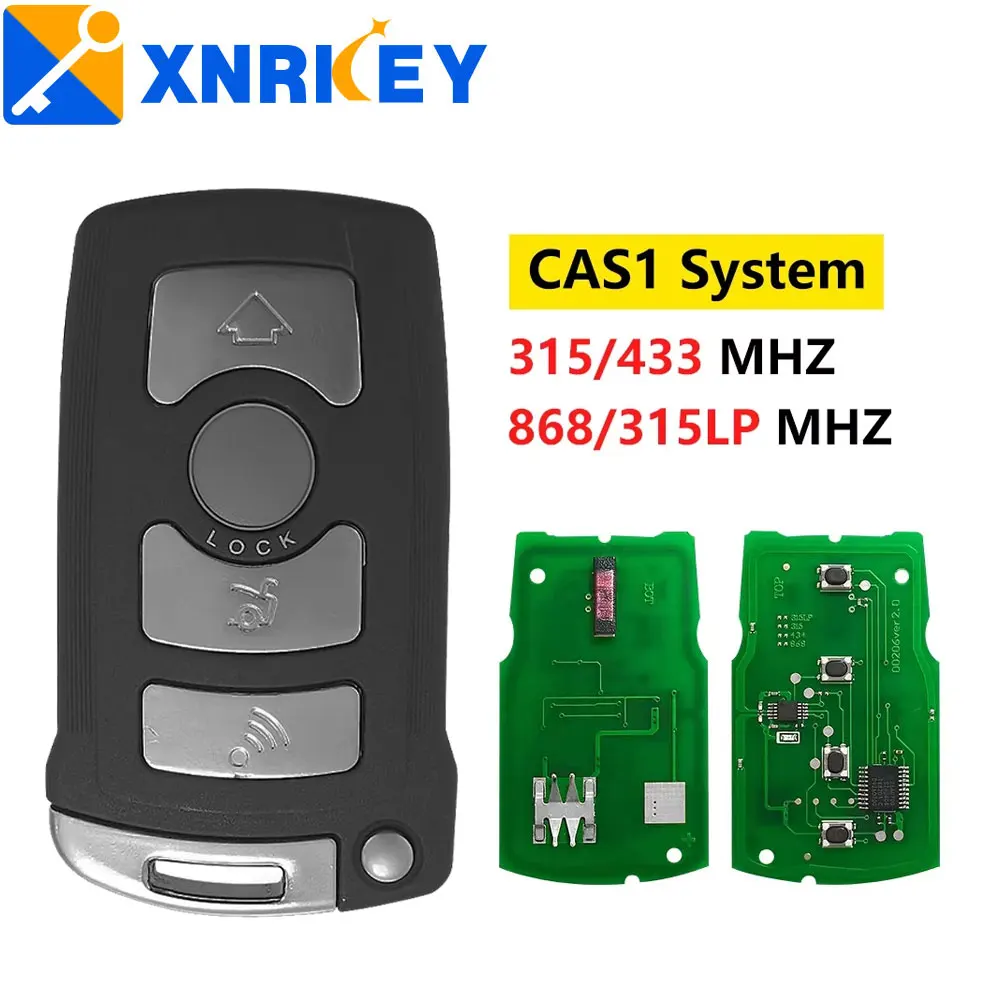 XNRKEY  Remote Car Key 4 Button ID46/PCF7945 Chip  for BMW 7Series E65 E66 CAS1 System Half Smart Card Key 315/433/868/315LP Mhz