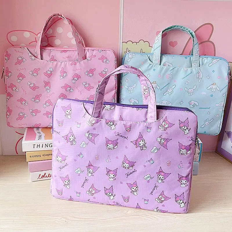 

15.6 Inches Sanrio Kawaii Kuromi Laptop Bag My Melody Cinnamoroll Storage Bag Cartoon Cute Trolley Case Carrying Bag Girls Gift