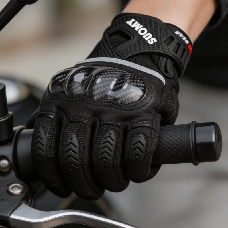 Summer Motocross Gloves Carbon Fiber Breathable Touchscreen Protective Motorcycle Outdoor Sport Riding Moto Gear