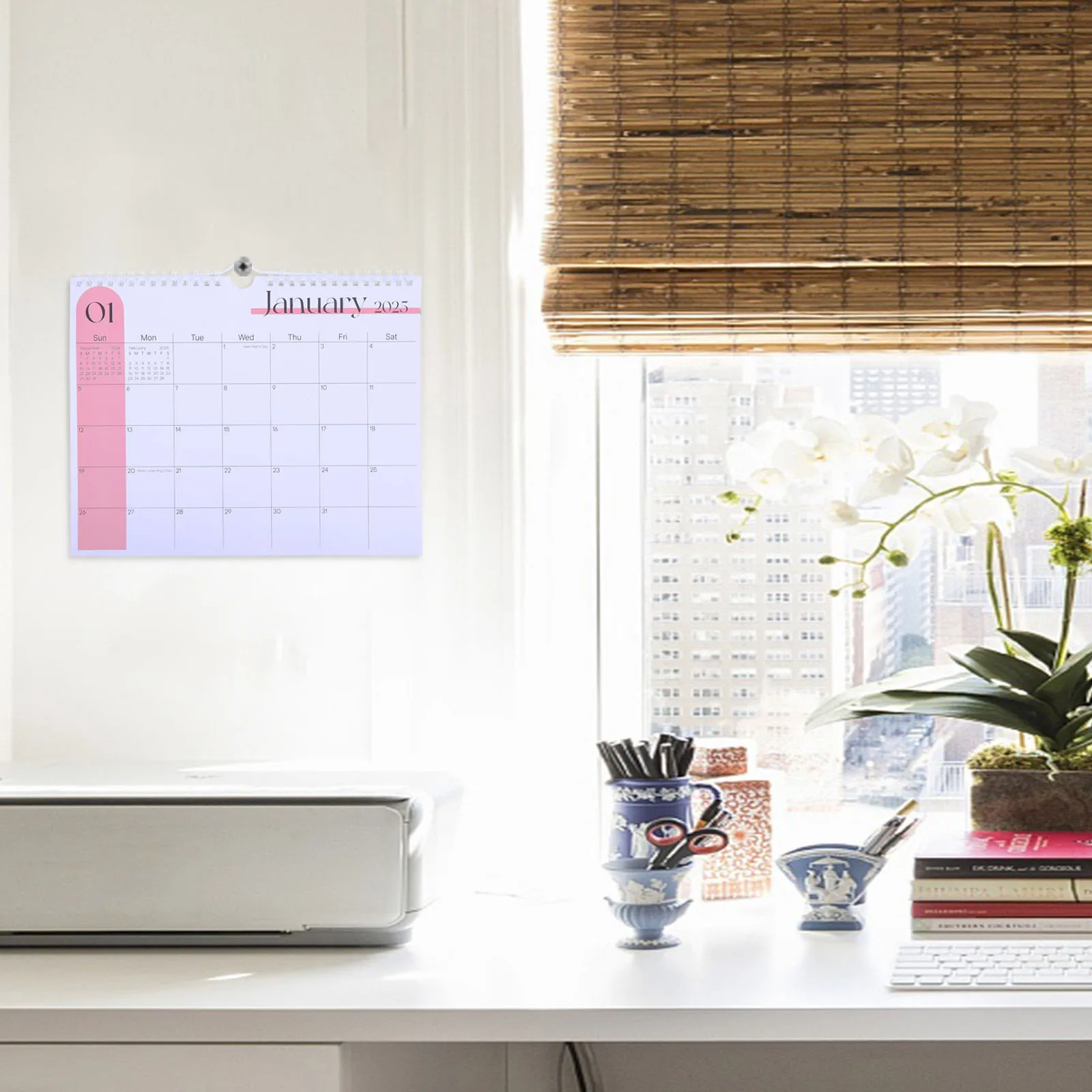 

2025 Hanging Calendar 12 Months Wall Calendar January to December Monthly Planner English Dates Office Home Table Work Calendars