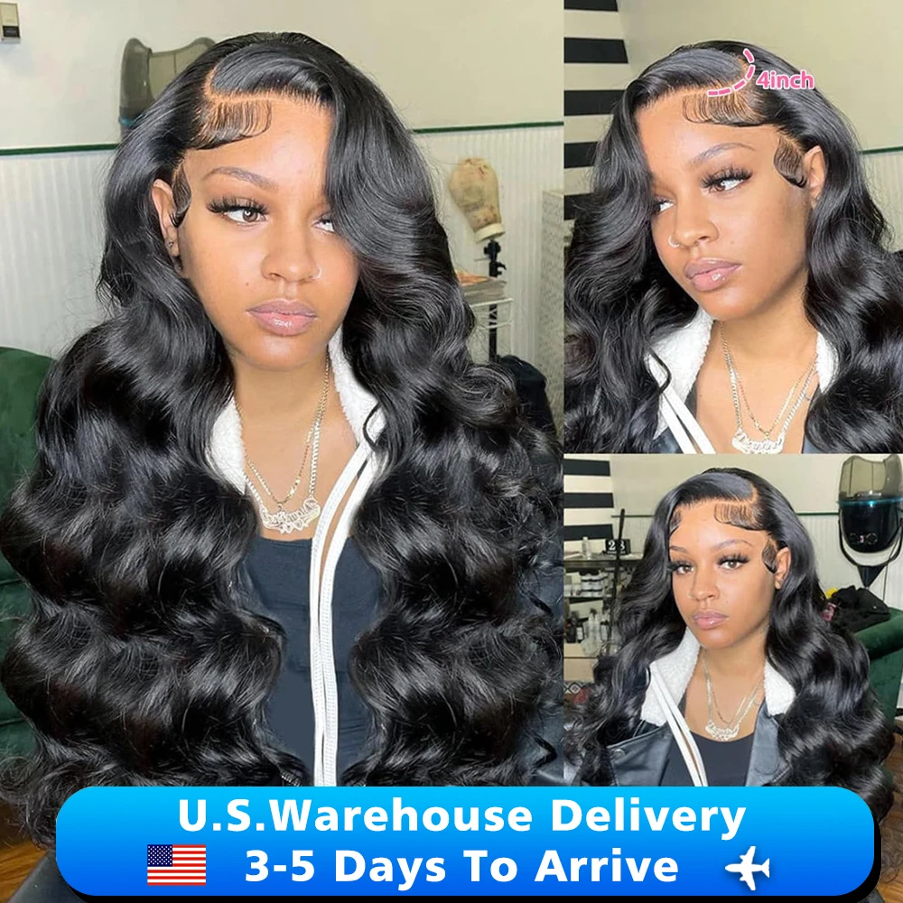 30 40 Inch 13x6 Transparent HD Lace Frontal Loose Body Wave Wigs 300 Density Human Hair Remy 13x4 Lace Front Wig For Black Women