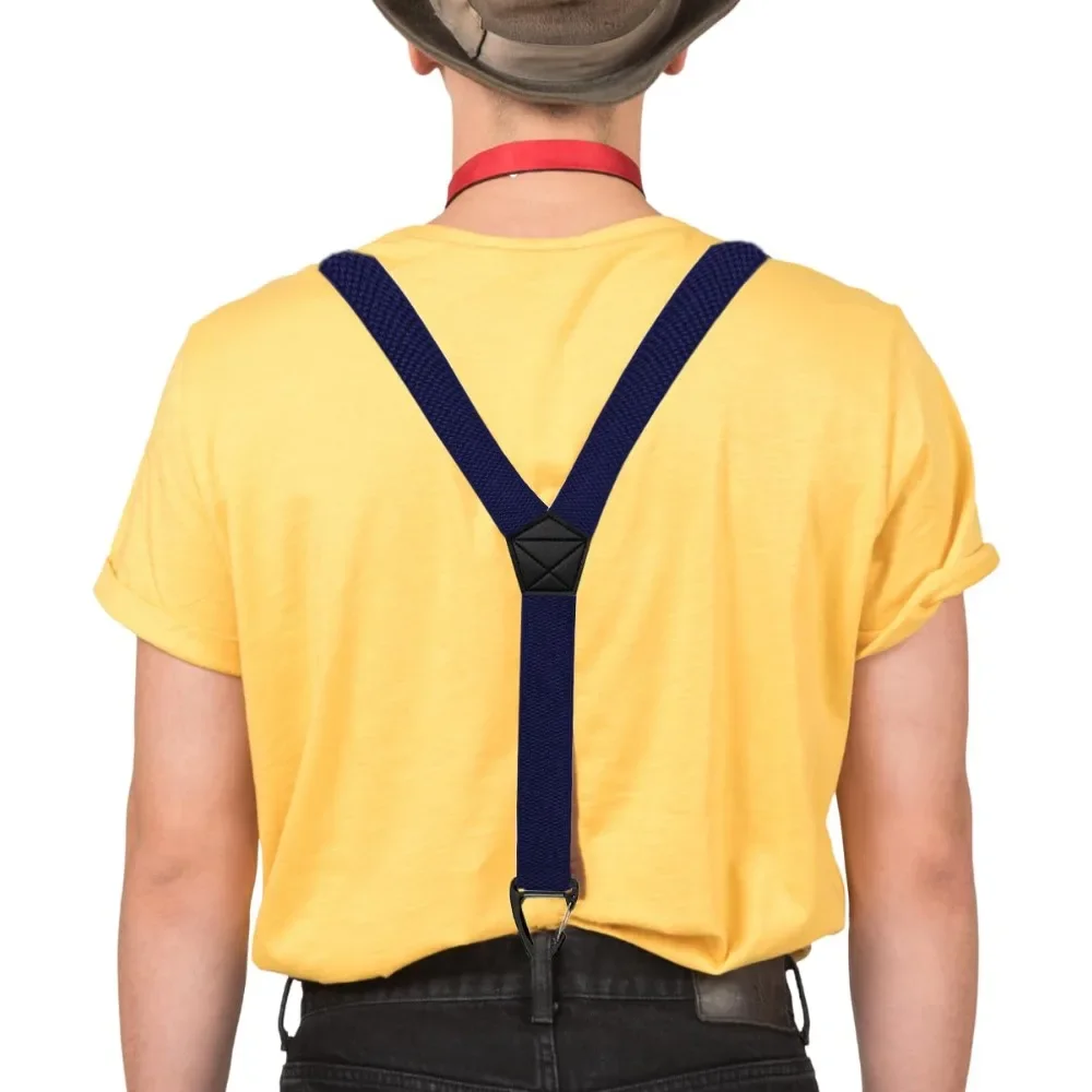 Unisex Sport Elastische Hosenträger mit 3 Clips 4cm Breit Verstellbare Plastik-Dreieckschnalle Rutschfester Strumpfhalter – Detail 17
