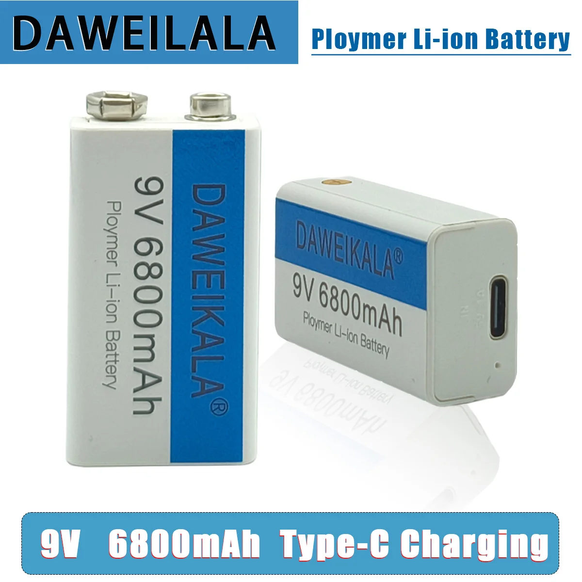 2026 Best-selling 100%New Original 9V 6800mAh+USB Fast Charging Line  LI-ION Rechargeable Battery for Electric Fan Flashlight