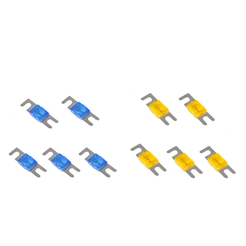 Car Bolt Fork Fuse Mini ANL Audio Kit Durable Plastic Metal 10 Pieces 40A 60A for Vehicle Marine Truck 12V 24V 32V