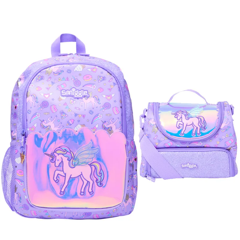 

Australia Smiggle Children'S Schoolbag Girls Dazzling Purple Unicorn Shoulder Backpack Student Supplies 16 Inches