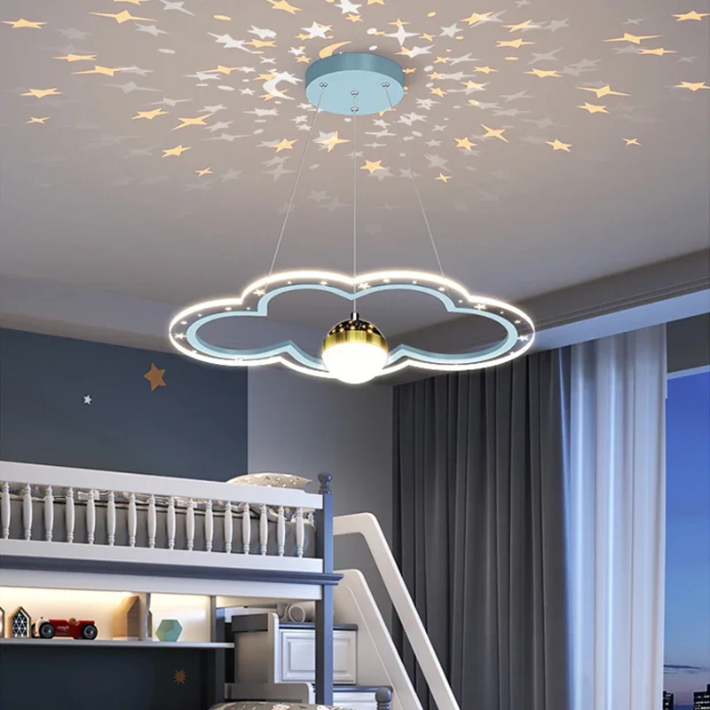 Modern Cartoon LED Pendant Light for Living Room Children Bedroom Color Starry Chandelier Home Decor Lighting Fixture Luster