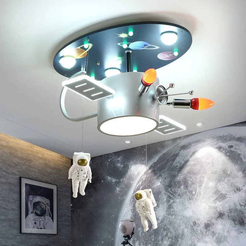 Children\'s bedroom ceiling lamp creative space aviation planet cartoon lamp boy room lamp Luminaire lustre LED ceiling lamp