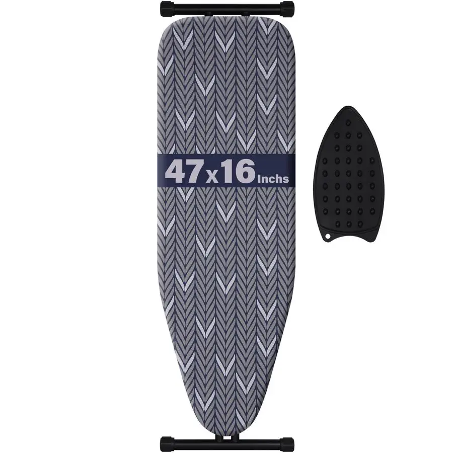 

Ironing Board Full Size, Metal Construction Iron Board with Extra Thick Heavy Duty Padded Cover, Stable Structure, AntiSkid Feet