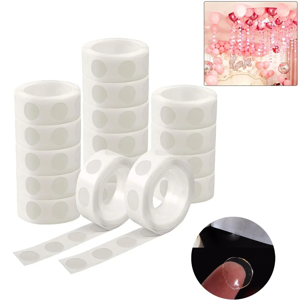 

100/300/500 Points Double Sided Clear Sticky Point Tape Ballon Wall Ceiling Adhesive Stickers Birthday Party Balloon Arch Kits
