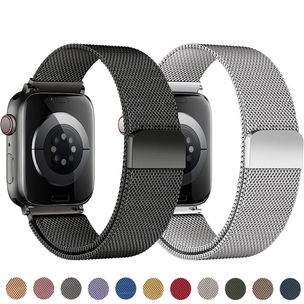 

Metal Band for Apple Watch Strap 49mm 46mm 42mm 45mm 44mm 41mm 40mm Milanese Loop Bracelet for iWatch 11 10 9 8 7 6 5 4/SE/Ultra