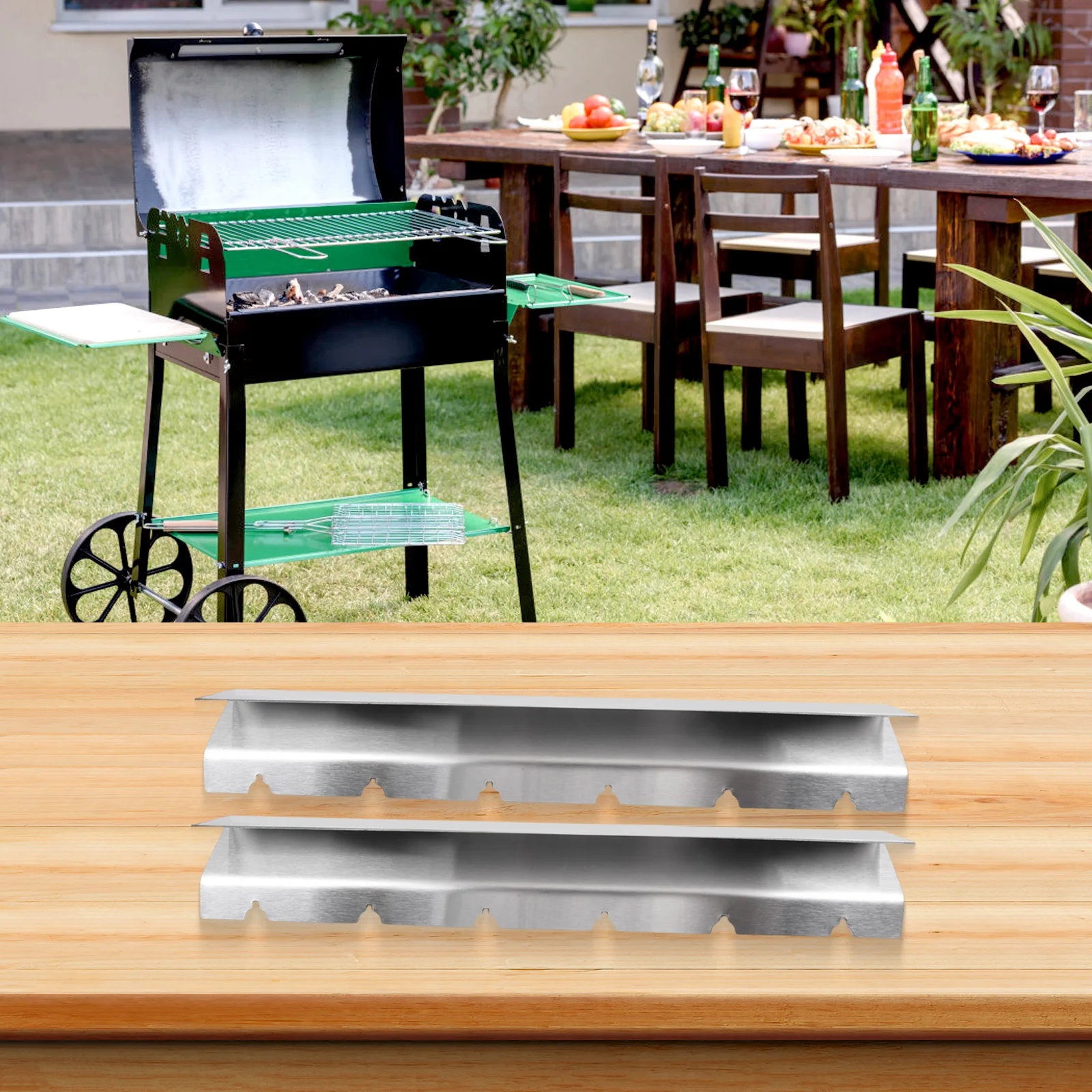 

2pcs BBQ Bracket For Grill Garden Tools Parts BBQ Bracket Barbecue Skewer Holder Storage Rack Outdoor Barbecue Accessories ﻿