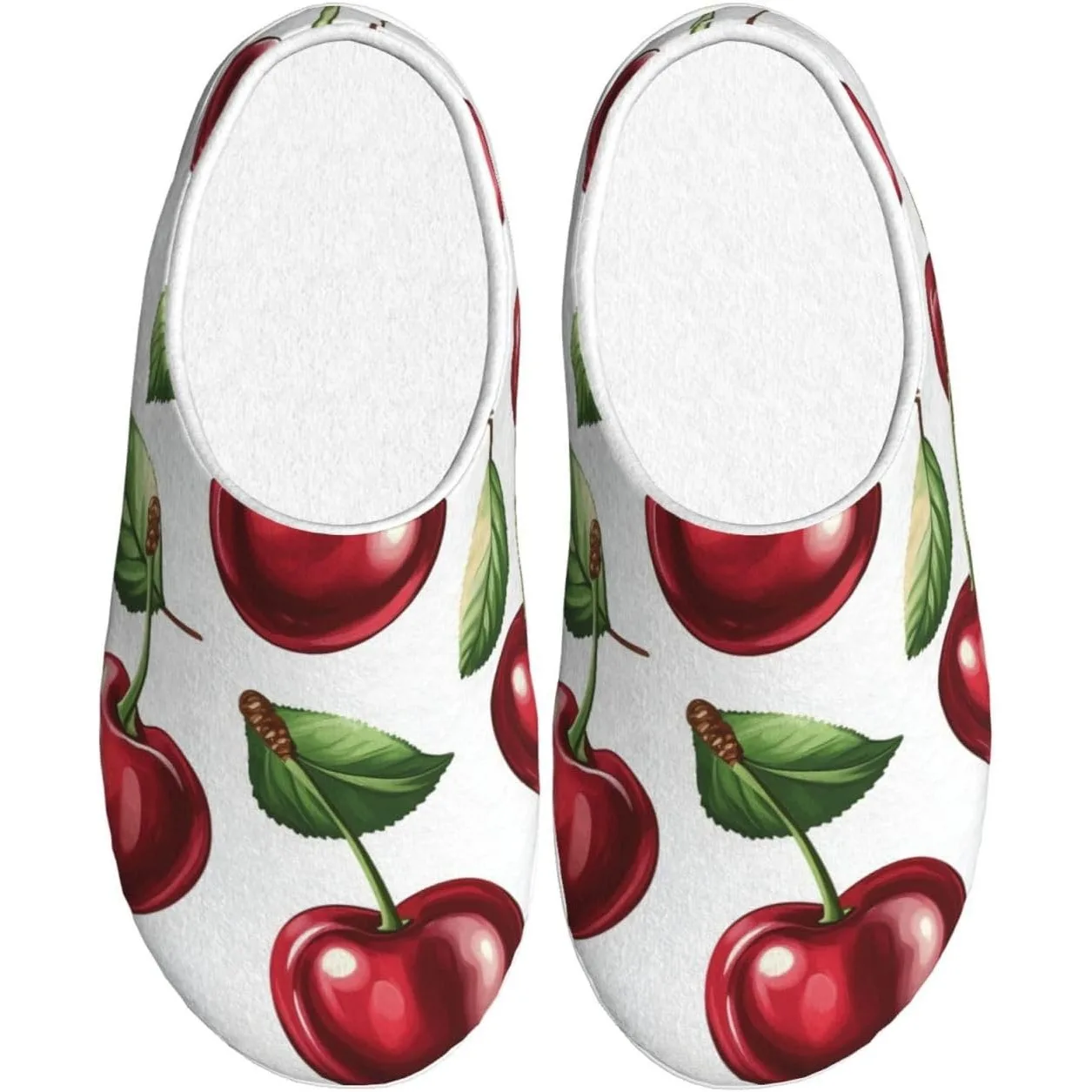 

Cherries Women’s Cozy Slippers Soft Cotton Indoor & Outdoor House Slippers With Anti-Slip Sole