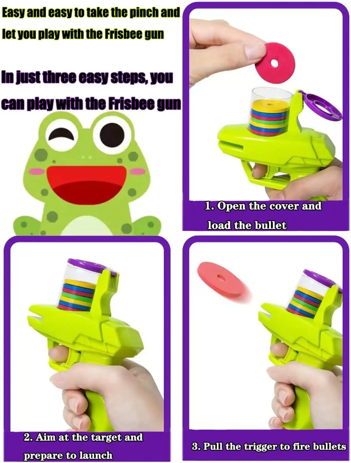 어린이 야외 게임 폼 디스크 건 장난감 플라잉 디스크 슈팅 런처 건 더블 부모-자녀 상호 작용 어린이 장난감