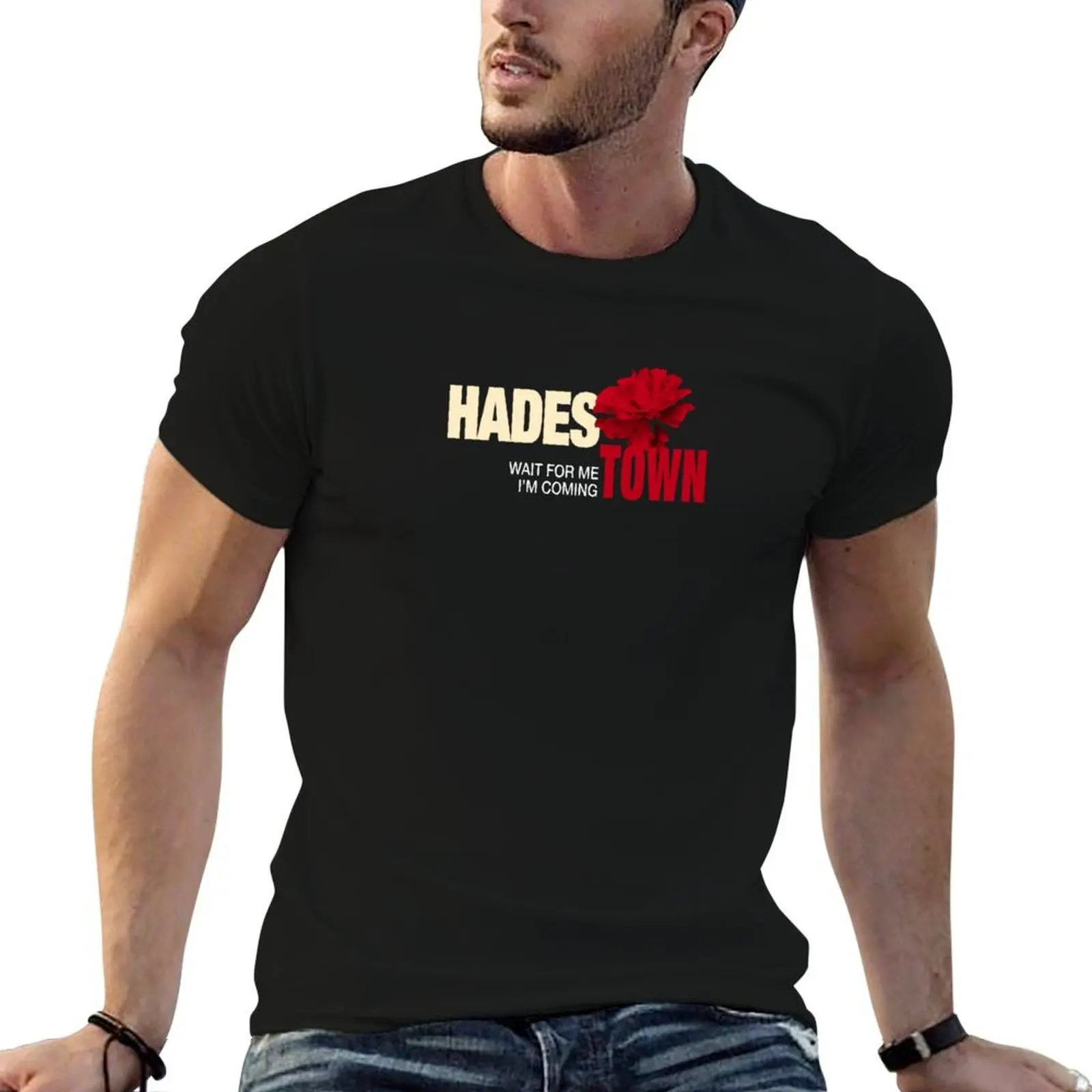 HadesTown - Wait for me T-Shirt oversized graphic tee plus size clothes workout shirts for men