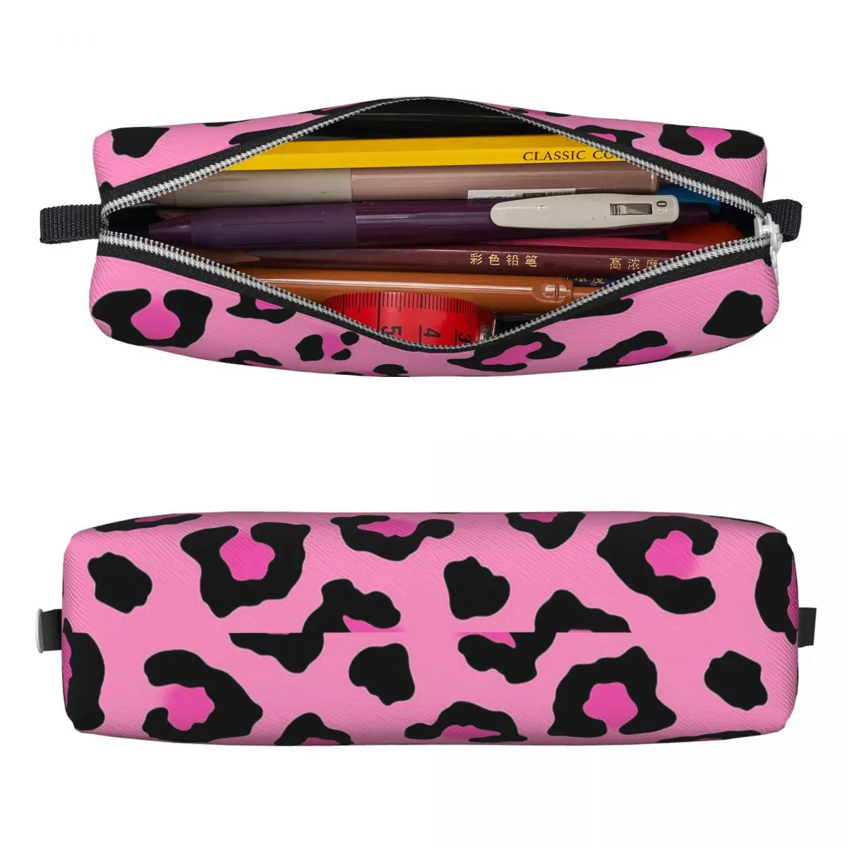 Leopard Print Pencil Case Pen Box Bag Student Large Storage School Supplies Gifts Pencilcases