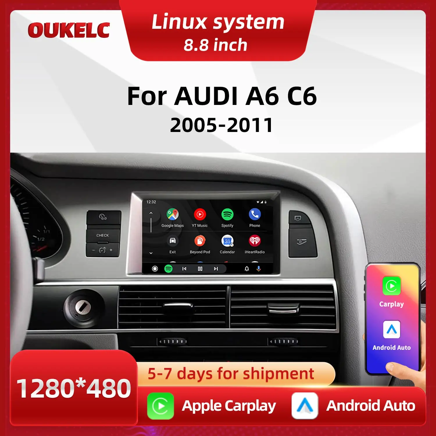 For Audi A6 C6 MMI2…