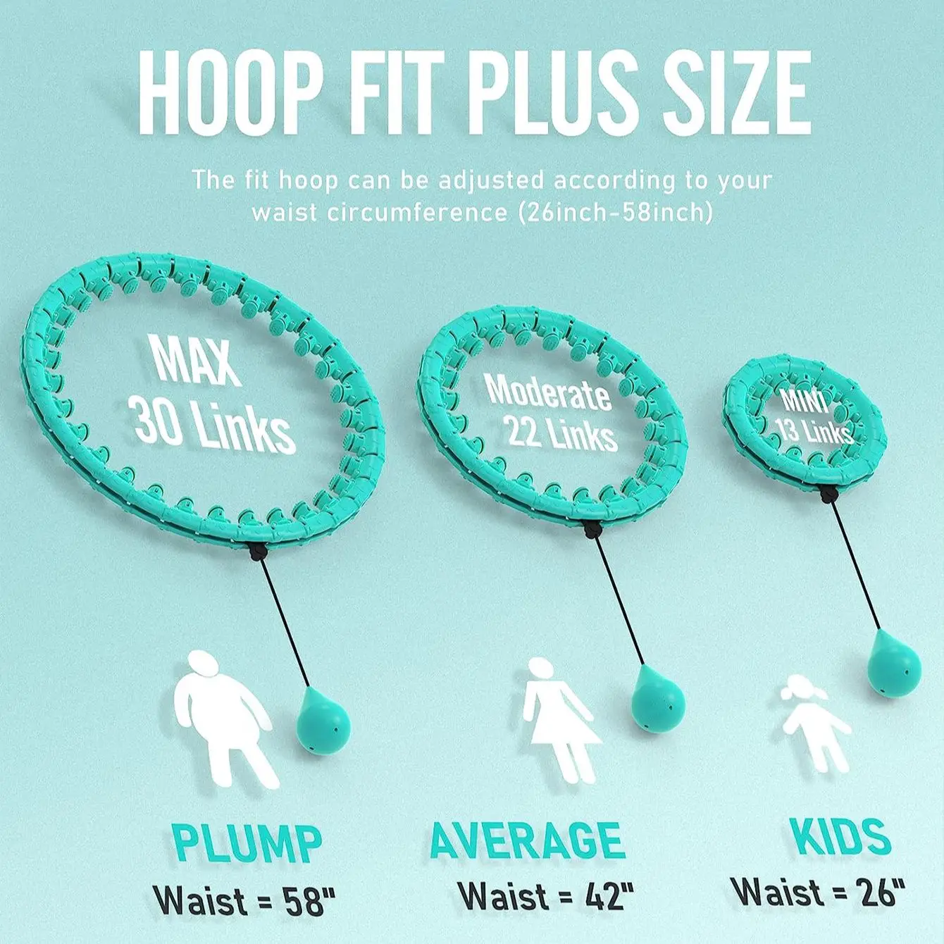 Weighted Fitness Hoop for Adults & Kids Detachable Knots Abdomen Weight Loss 2 in 1 Abdomen Fitness Weight Loss Massage