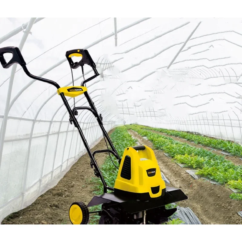 220V 2400W Small Electric Tillage Ripper Micro-tiller Household Small Plowing Machine Scarifier Orchard Greenhouse Rotary Tiller