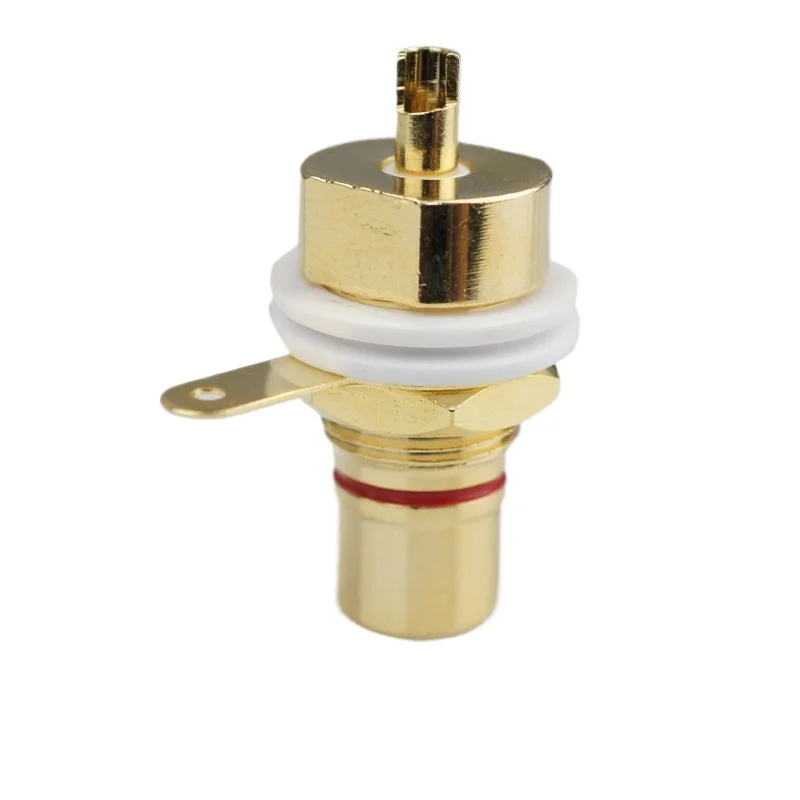 For Sound Rhyme Hifi Fever Brass Gold-plated Fever Audio Power Amplifier Input RCA Lotus Seat Wiring Seat RCA Female