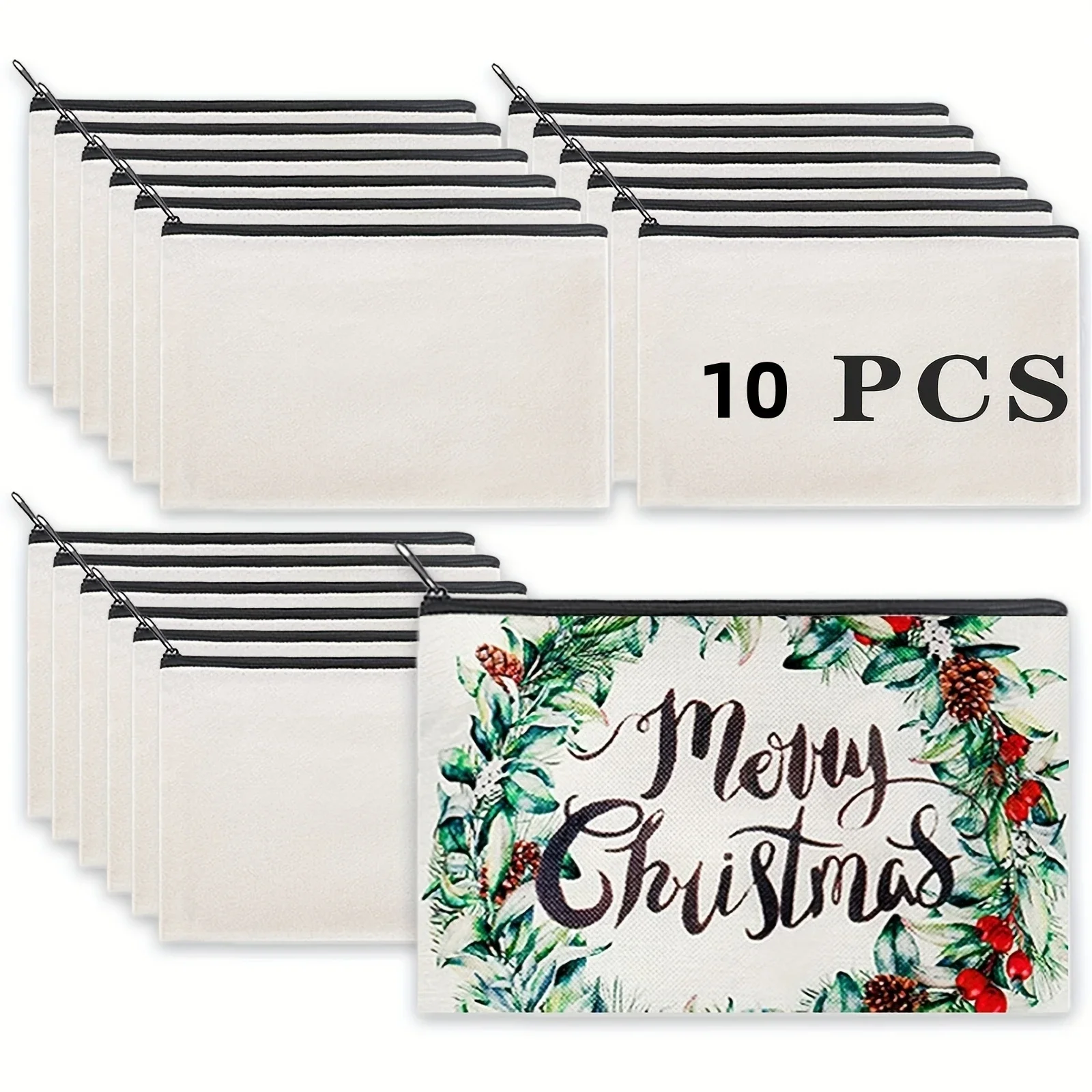 Customizable Sublimation Canvas Makeup Bags - Diy Heat Transfer Pencil Cases With Clear Window - Durable, Stylish & Ideal Person