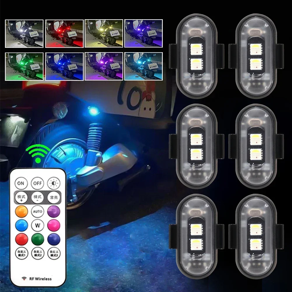 Wireless Remote Control LED Strobe Light for Car Auto Motorcycle Bike Drone Scooter Anti-collision Warning Lamp Flash Indicator