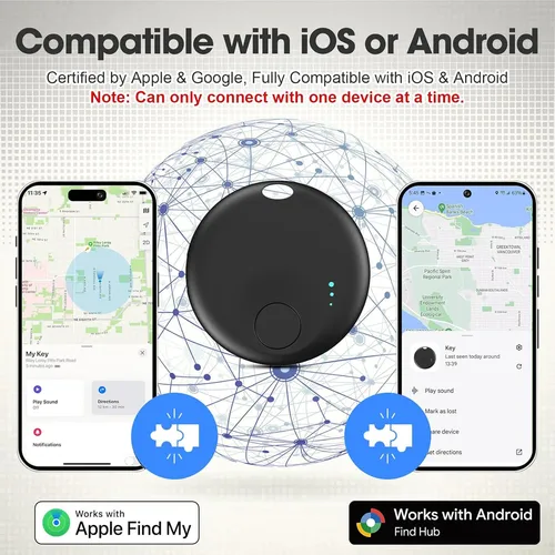 Imagen 2 del producto Etiquetas Air Tracker para Android o iOS Etiqueta inteligente Bluetooth Compatible con sistema dual iOS Find My o Google Find Hub Localizador de artículos