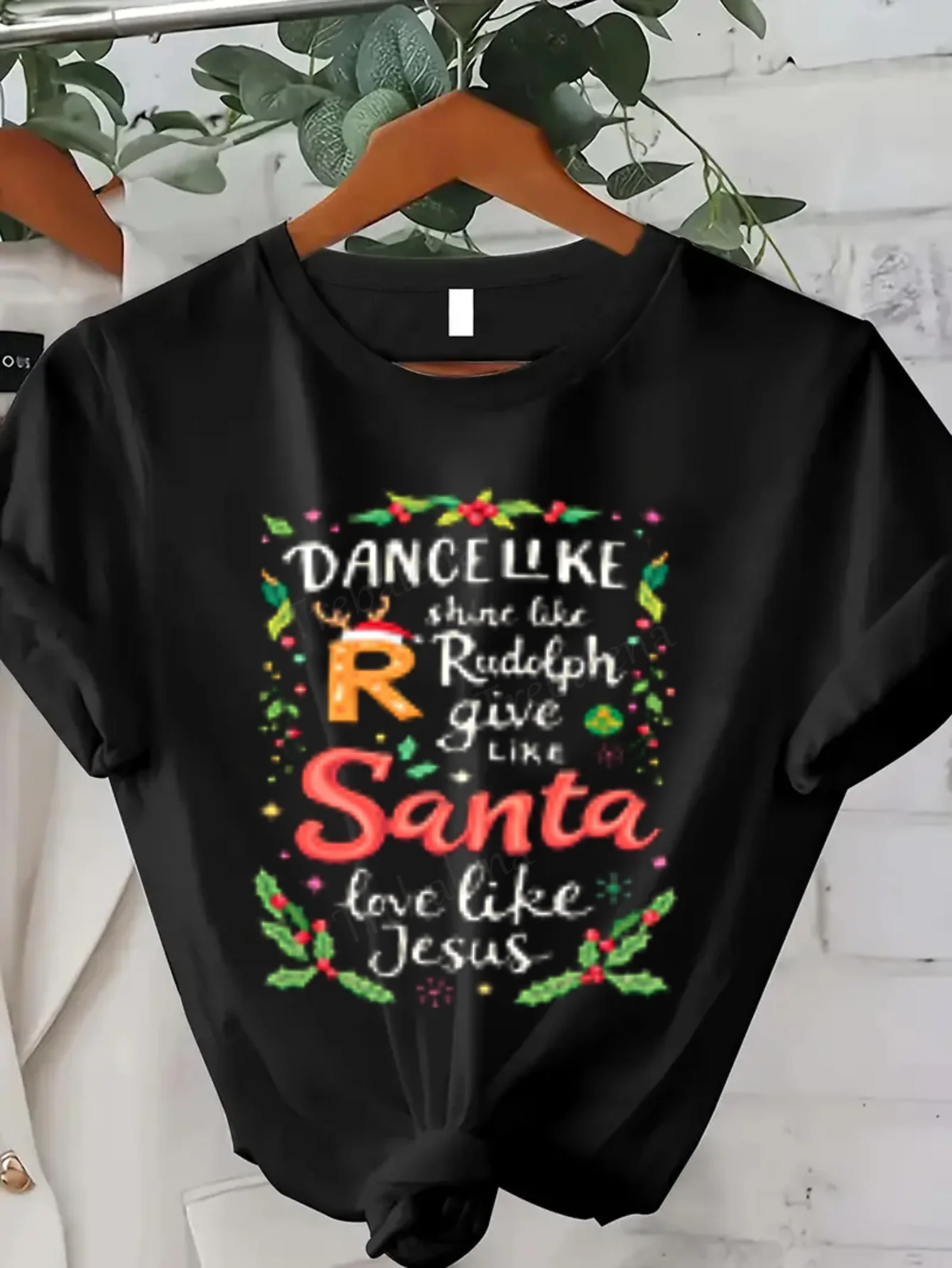 Damen T-Shirt Christmas Spirit T-Shirt für Damen – Tanz, Glanz, Geben, Liebe