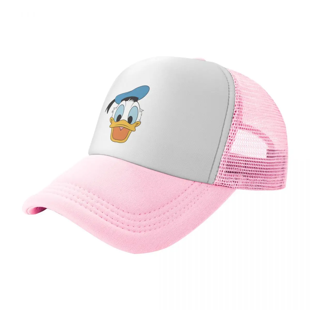 Classic Happy Donald Duck Trucker Hat Women Men Custom Adjustable Adult Cartoon Anime Baseball Cap Summer