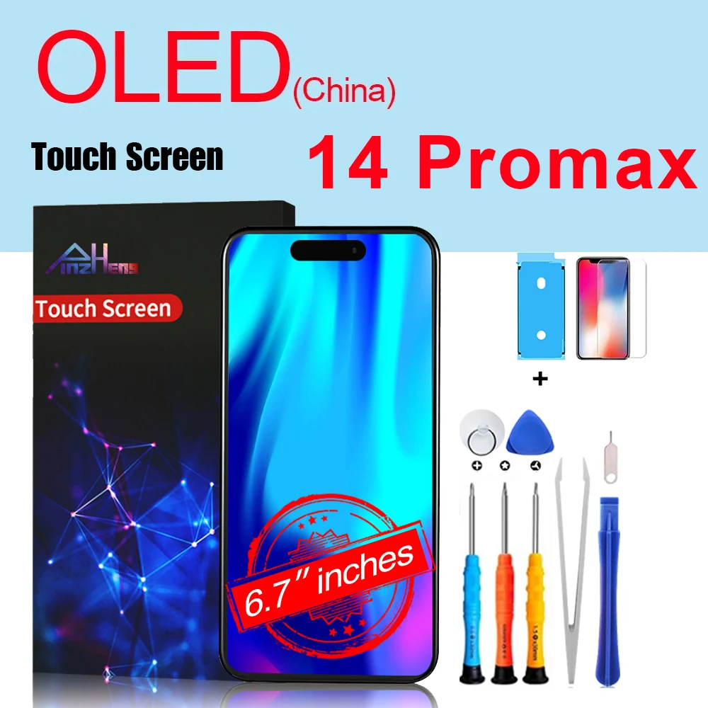 PINZHENG Hoge Kwaliteit Scherm INCELL LCD OLED Voor iPhone 14 Pro 15 Plus 13 Pro Max Displays Voor iPhone vervanging Met Gereedschap