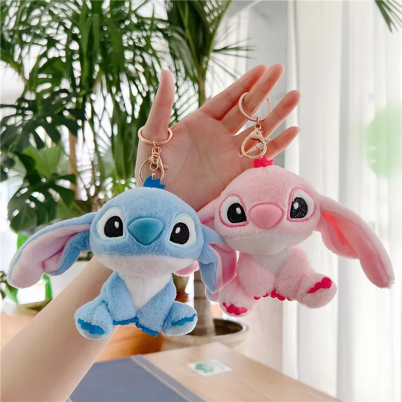 Purple Stitch Doll Small Pendant Plush Toy Backpack Bag Car Accessories Claw Machine Girl Gift Keychain Kawaii Anime Accessories