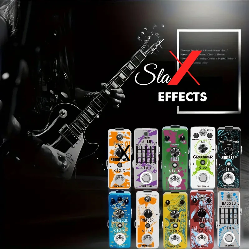 

Stax Guitar Effects Pedals Fuzz DIST Overdrive Harmonizer Noise Gate Dumble Flanger Delay Booster Phaser Effeector Power Supply