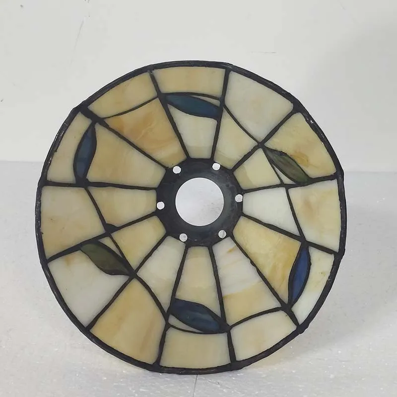 vintage winy leaf style handcrafted stained glass shade for homelighting replacement