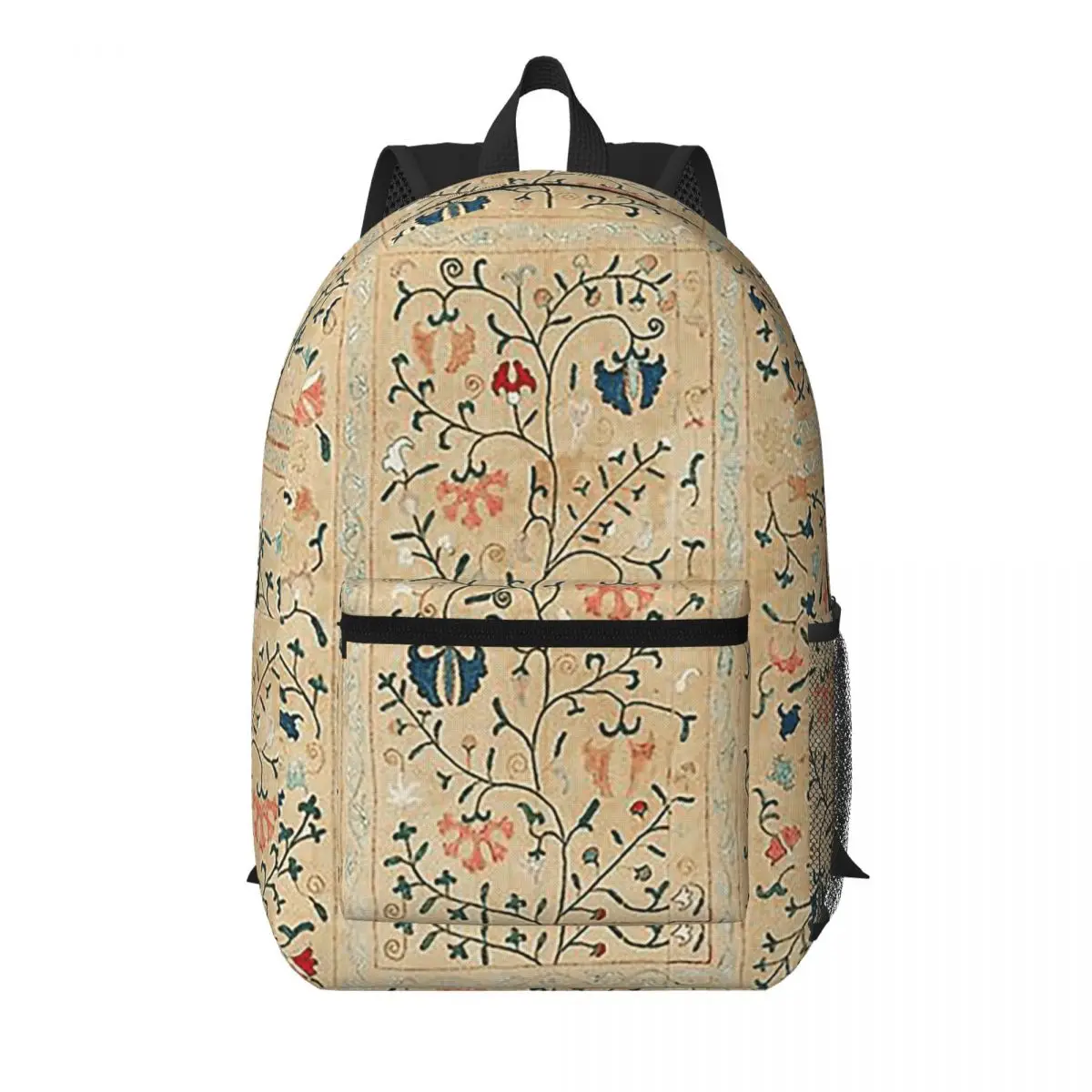 Mochila escolar com bordado Suzani Nim do Uzbequistão, mochila escolar para estudantes, mochila de viagem para caminhadas, para meninos e meninas, bolsa de ombro