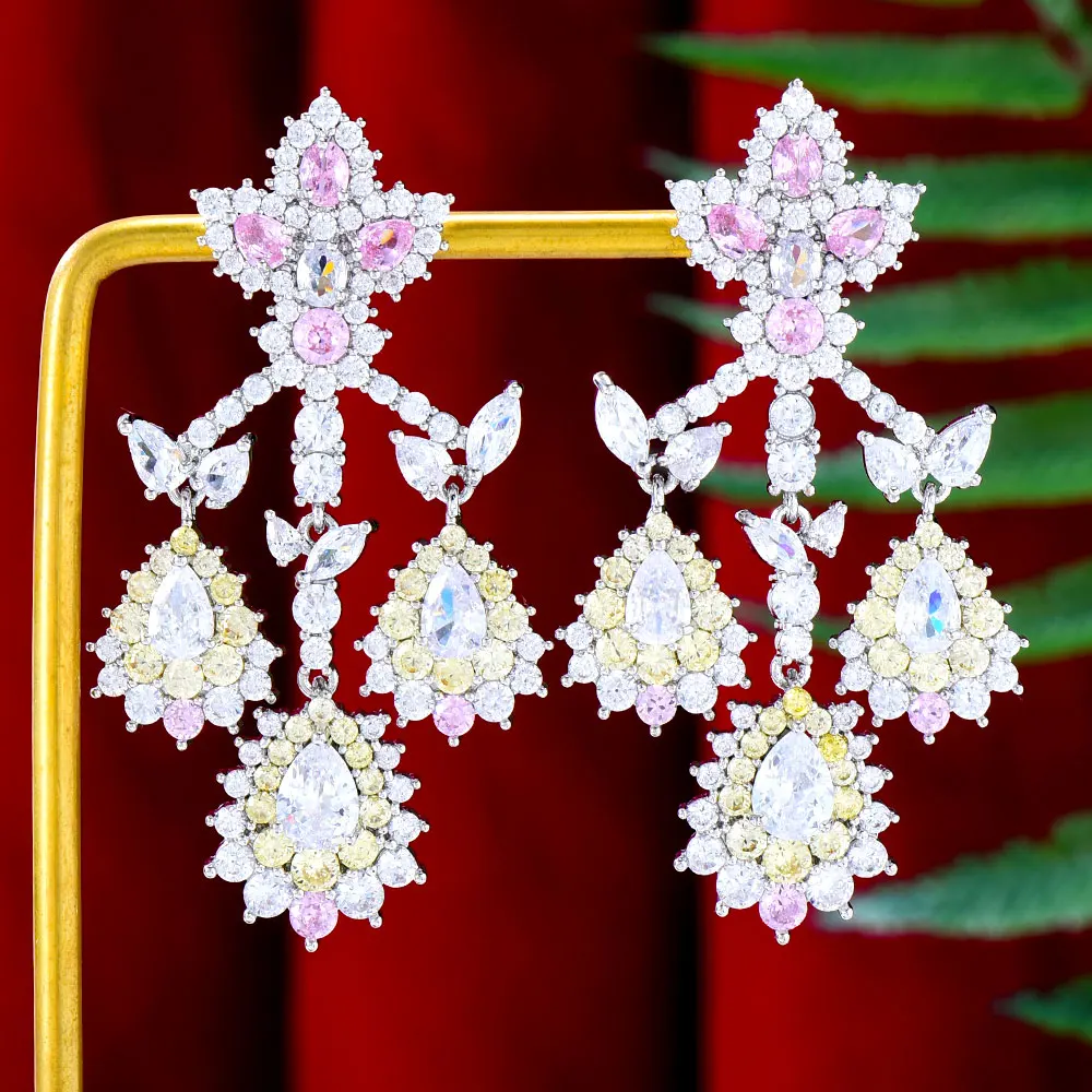 GODKI  Famous Fireworks Ball Earrings for Women Wedding Cubic Zircon Fashion Engagement Party Jewelry pendientes mujer moda 2022