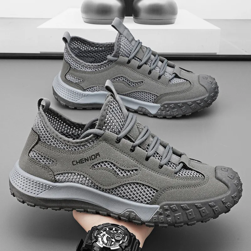 Men's Mesh Shoes Spring and Summer Canvas Breathable Casual Board Shoes Men's New Fashion Trend Low White Shoes Sneakers