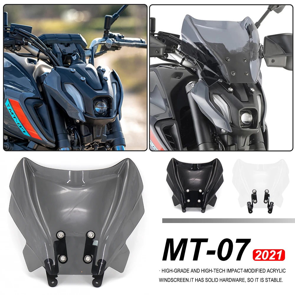 

Motorcycles New Accessories Windscreen MT07 2021 2022 Windshield Wind Shield Deflectore For YAMAHA MT-07 MT07 MT 07 mt07