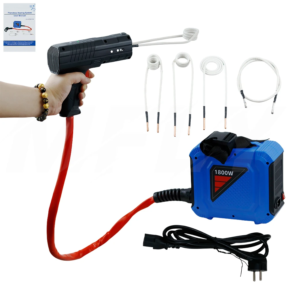 

1800W magnetic induction heater, portable small flameless car repair tool, DIY circuit, with 4 coils 110V/220V optional
