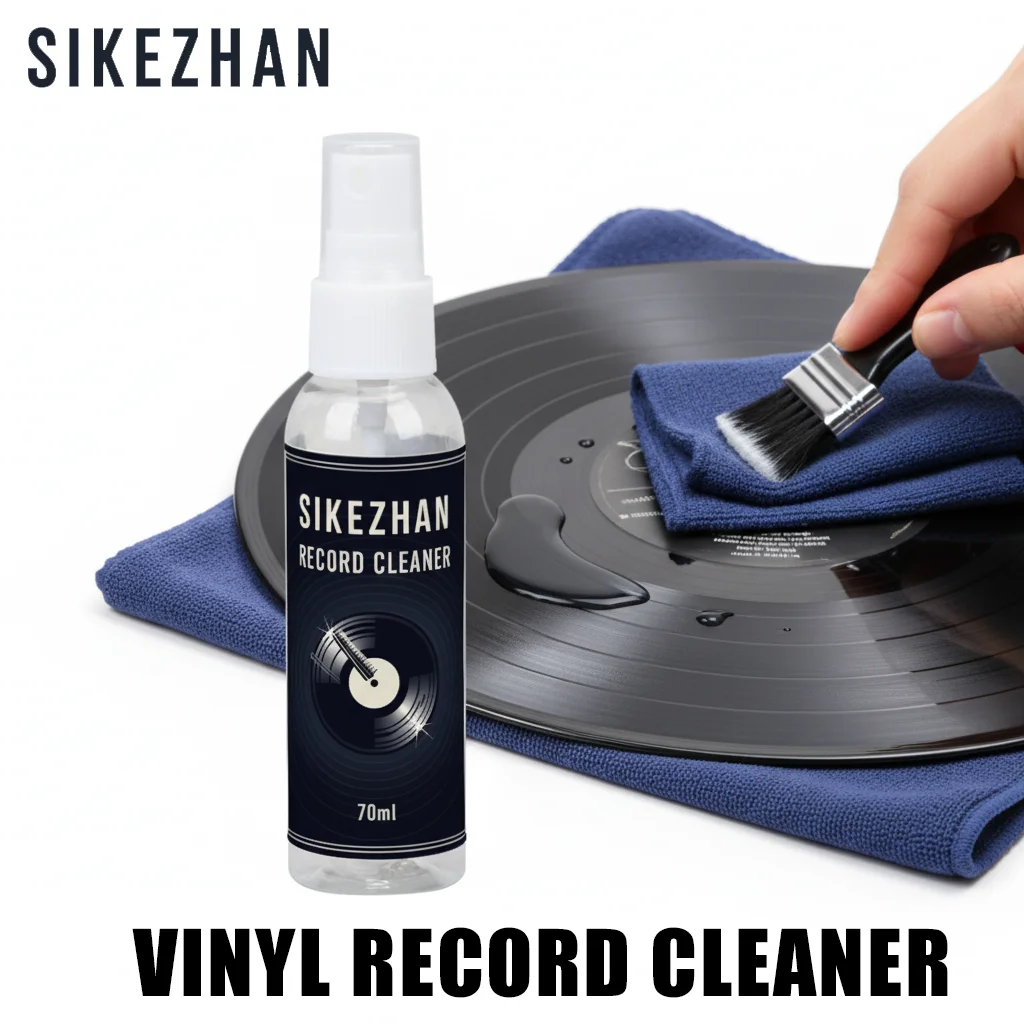 Vinyl Record Cleaning Solution 70ml, Anti‑Static LP Cleaner Spray, Remove Dust/Oil, Reduce Crackle, Restore Clarity, No Residue