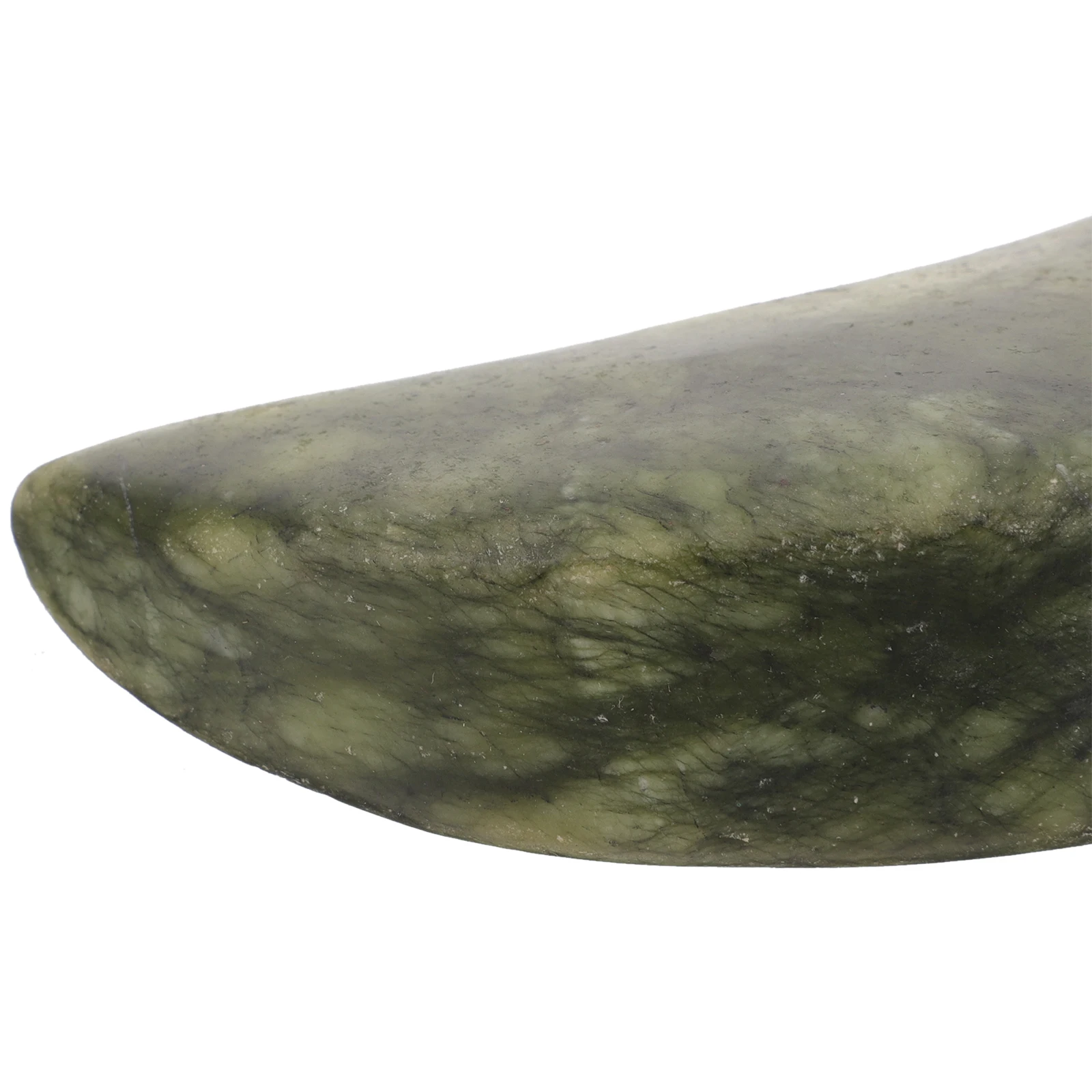 

Olive Jade Small Thumb Massage Stone Portable Natural Scraper for Blood Flow Improvement Muscle Relief Relaxation