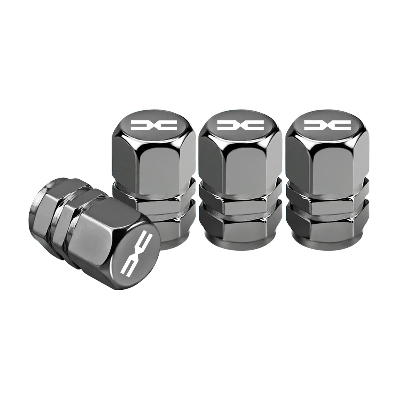 4 Stück Metall-Ventilkappen zum Einschrauben, Auto-Emblem, Staubschutz, Zubehör für Dacia Duster Logan Sandero Stepway Dokker Lodgy MCV