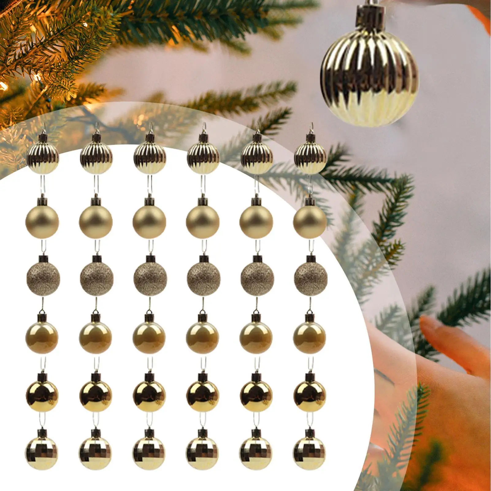 

Рождественские шары, 36 шт., крошечные подвески, рождественские лампочки, елочные украшения, декоративные для уличных свадеб, помолвок, отелей