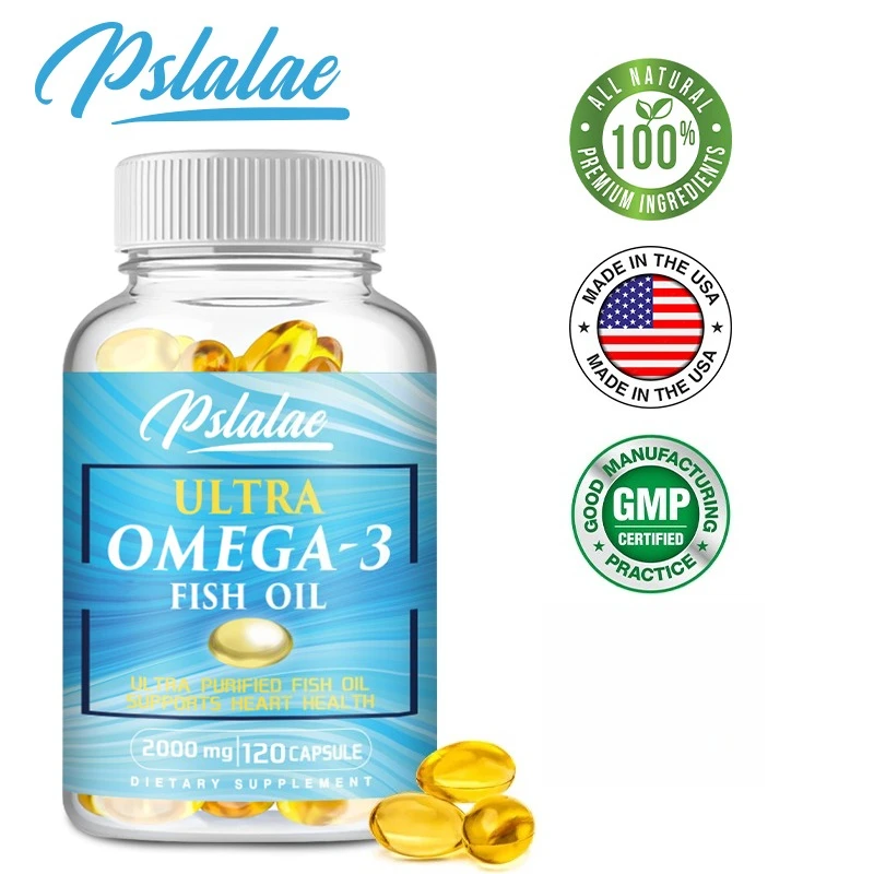

Omega 3 Fish Oil - Rich EPA & DHA, Absorption,Promotes Eye, Heart and Joint Health,Supports Immune Function,Strengthen The Brain