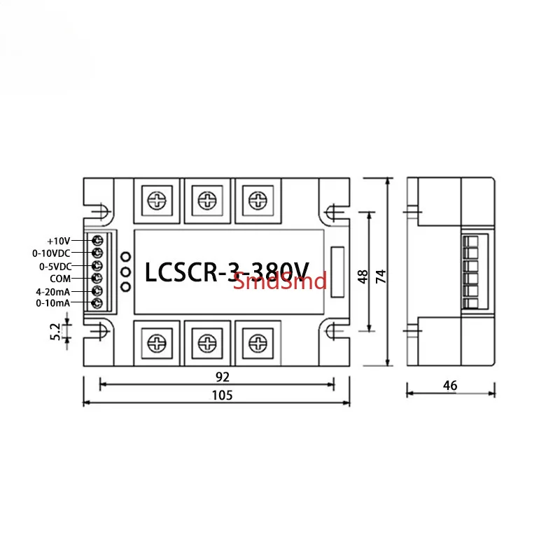 Voltage Regulator Module 380V Three Phase Solid State Relay 25A 40A 60A 100A 150A 200A SSR Fully Isolated Intelligent AC