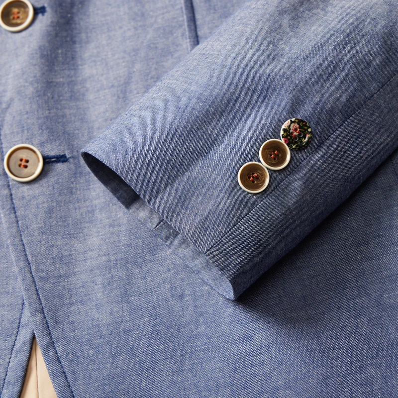 بدلة غير رسمية للشباب لربيع وخريف 2024 من Faionable Busin مناسبة لملابس خارجية طويلة Sve للارتداء اليومي #4