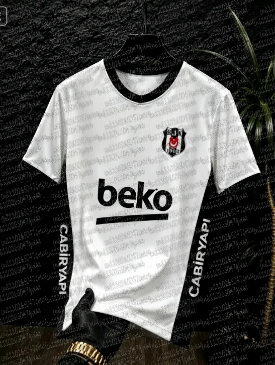26-27 Beşiktaş Heim- und Auswärtst-Shirt mit 3D-Digitaldruck, bequemes und atmungsaktives Sport-Freizeit-Oberteil, Familien-Partnerlook – Detail 6