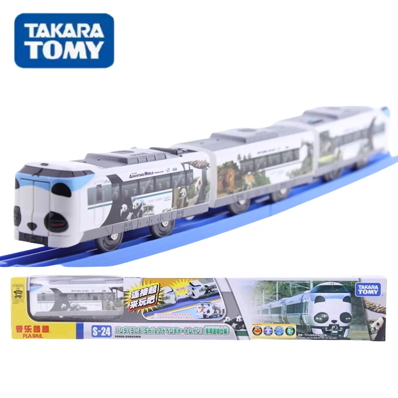 TAKARA TOMY Pule Road Road train track S-24 Panda Travel electric high-speed train toy Boy 112280, shaft miniature simulation