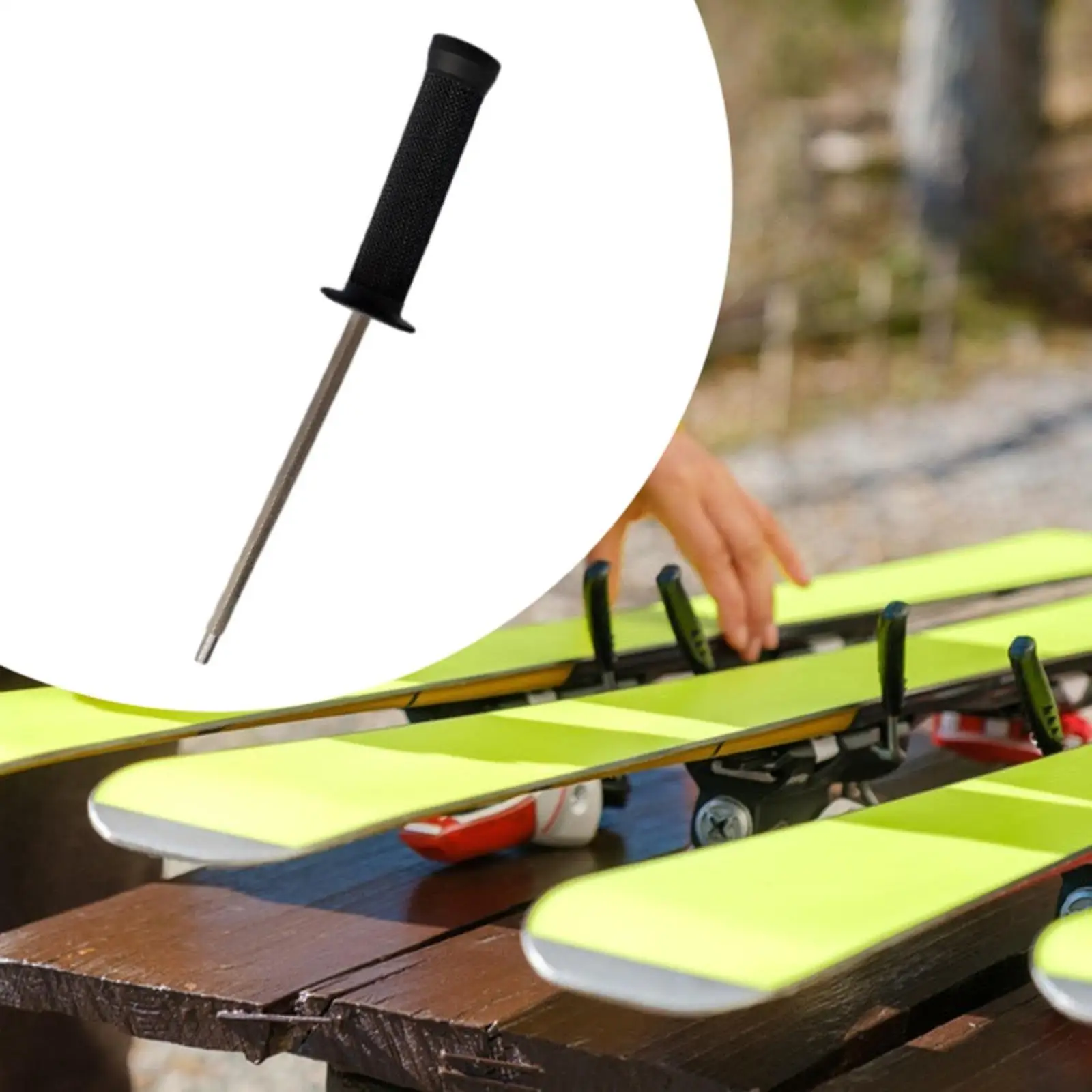 

Ski Brush Handle Maintenance Portable Professional Easy to Handle Tool Reusable Lightweight Ski Waxing Brush Handle Axle Handle